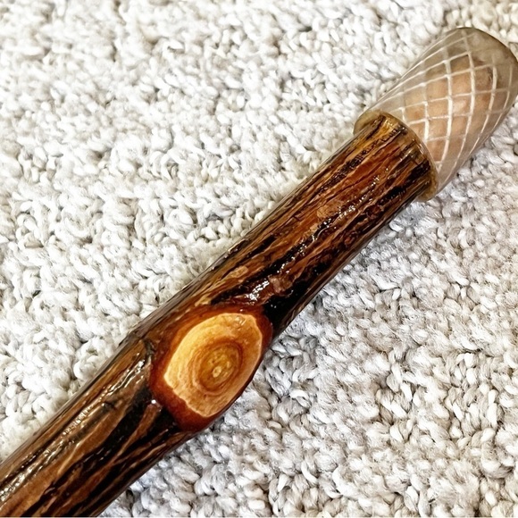 Striped Maple Moosewood Cut Walking Trekking Stick Twist Staff Hiking Maine Cane - Picture 11 of 16